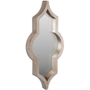 34 Inch Natural Wood Framed Round Accent Mirror for Entryway or Living Room Decor