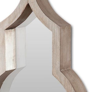 Homeroots 34" Natural Novelty Framed Accent Mirror  Wood 376401