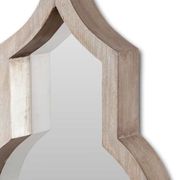 Homeroots 34" Natural Novelty Framed Accent Mirror  Wood 376401