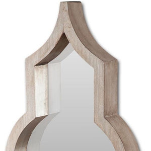 Homeroots 34" Natural Novelty Framed Accent Mirror  Wood 376401