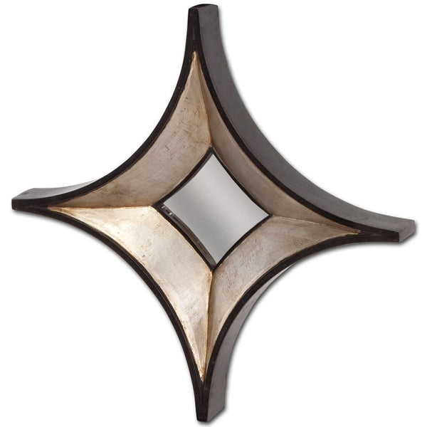 Homeroots 17" Dark Brown Diamond Framed Accent Mirror  Wood 376402