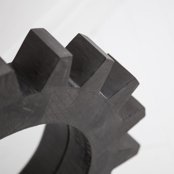 Homeroots 17" Black Abstract Wood Framed Accent Mirror  Mango Wood 376405