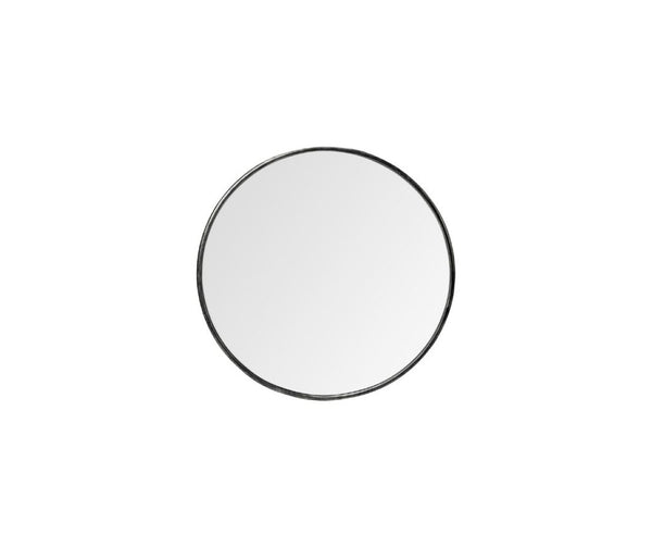 HomeRoots 47" Round Black Metal Frame Wall Mirror - Modern Minimalist Design for Elegant Home Décor & Style 376409