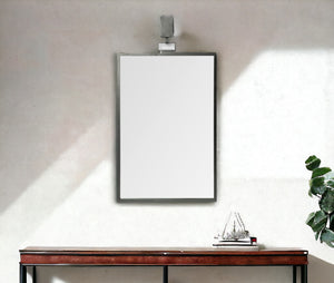 Homeroots 44" Gunmetal Metal Framed Accent Mirror  Metal 376410