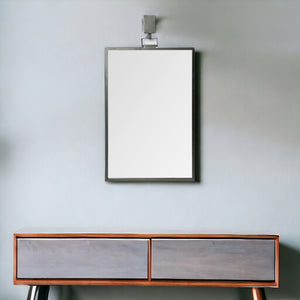 Homeroots 44" Gunmetal Metal Framed Accent Mirror  Metal 376410