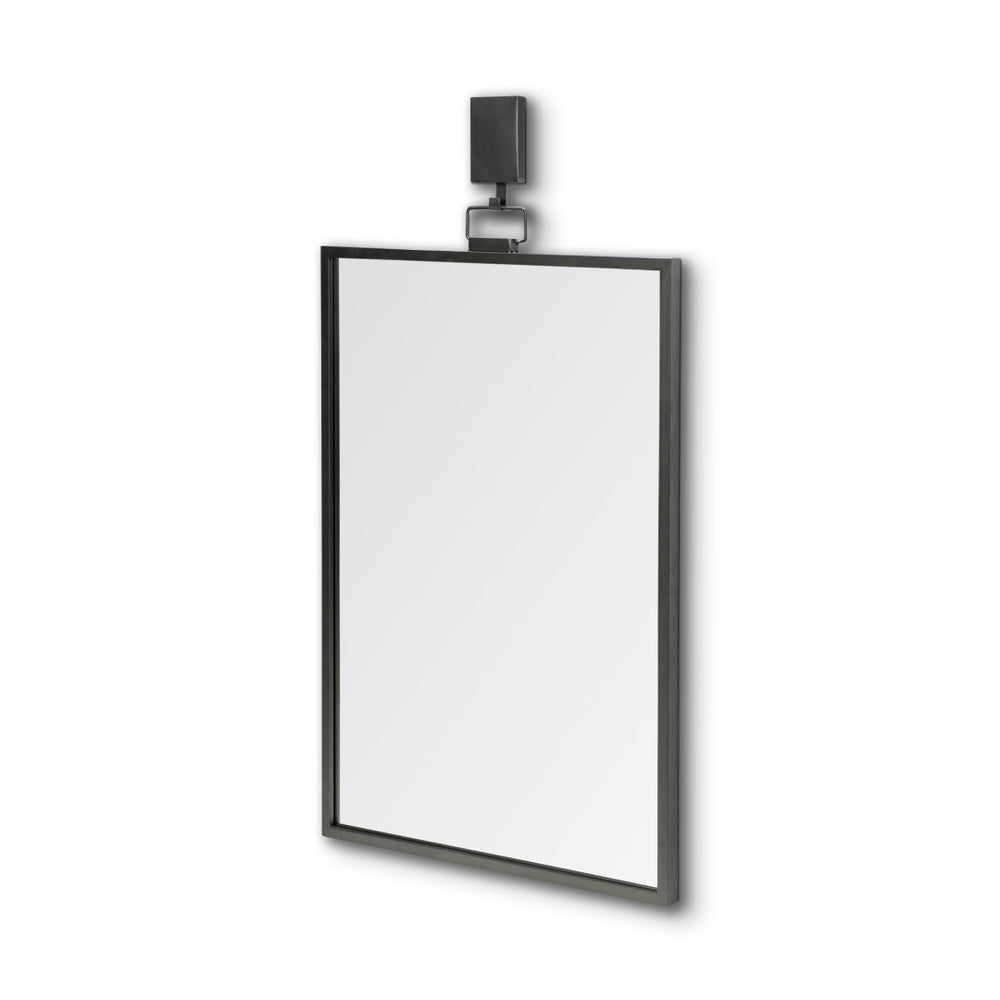 HomeRoots 44" Gunmetal Framed Accent Mirror - Sleek Industrial Design for Contemporary Spaces, Easy to Hang 376410
