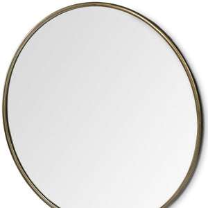Homeroots 47" Round Gold Metal Frame Wall Mirror  Metal 376411