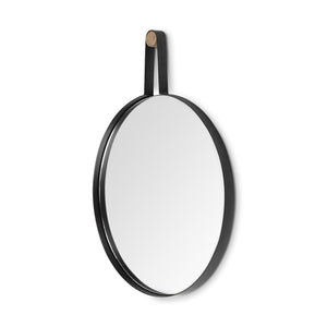 Homeroots 26" Black Wood Mirror  Metal 376414