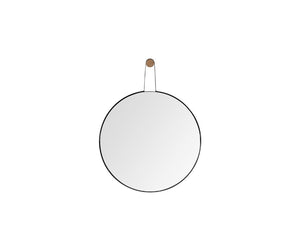 Homeroots 26" Black Wood Mirror  Metal 376414