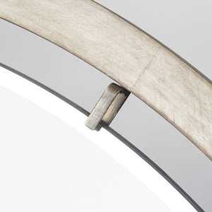 Homeroots 54" Brown Wood And Metal Round Framed Accent Mirror   376422