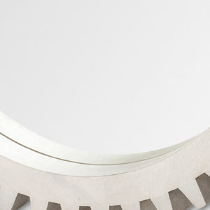 Homeroots 36" White Abstract Framed Accent Mirror  Wood 376433