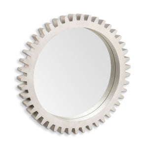 Homeroots 36" White Abstract Framed Accent Mirror  Wood 376433