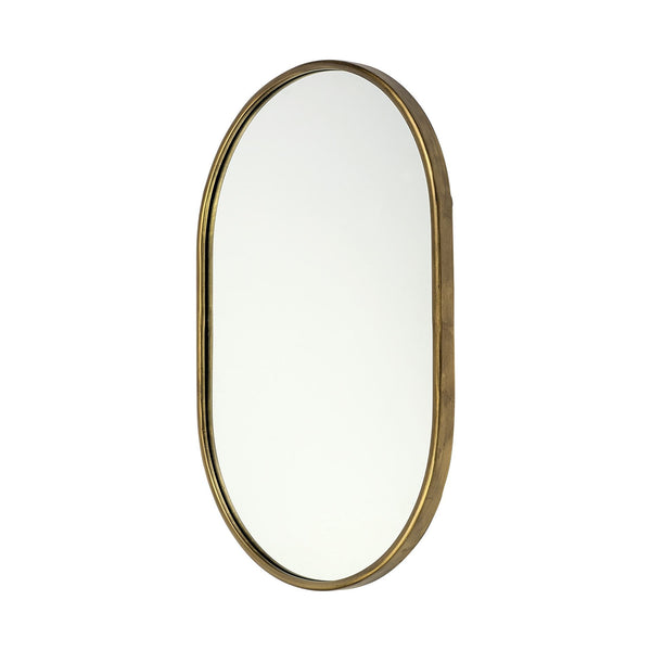 Homeroots Gold Oval Accent Metal Mirror  Metal 376434