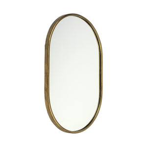 Homeroots Gold Oval Accent Metal Mirror  Metal 376434