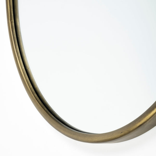 Homeroots Gold Oval Accent Metal Mirror  Metal 376434