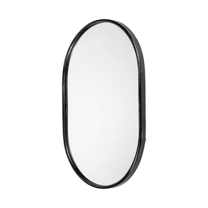 Homeroots 36" Black Oval Metal Framed Accent Mirror  Metal 376435