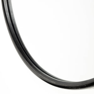Homeroots 36" Black Oval Metal Framed Accent Mirror  Metal 376435