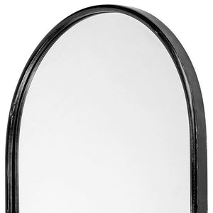 Homeroots 36" Black Oval Metal Framed Accent Mirror  Metal 376435