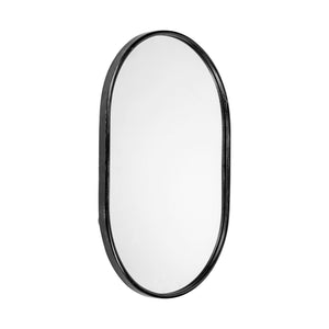 Homeroots 36" Black Oval Metal Framed Accent Mirror  Metal 376435