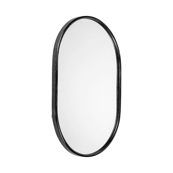 Homeroots 36" Black Oval Metal Framed Accent Mirror  Metal 376435