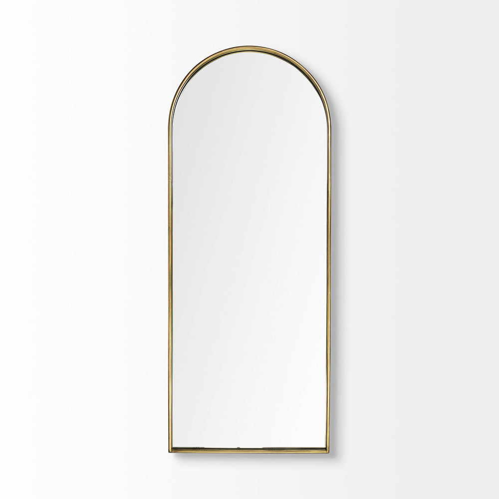 Homeroots 70" Gold Arch Metal Framed Accent Mirror  Metal 376436
