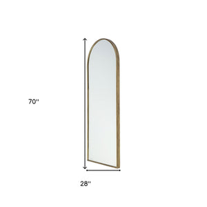 Homeroots 70" Gold Arch Metal Framed Accent Mirror  Metal 376436