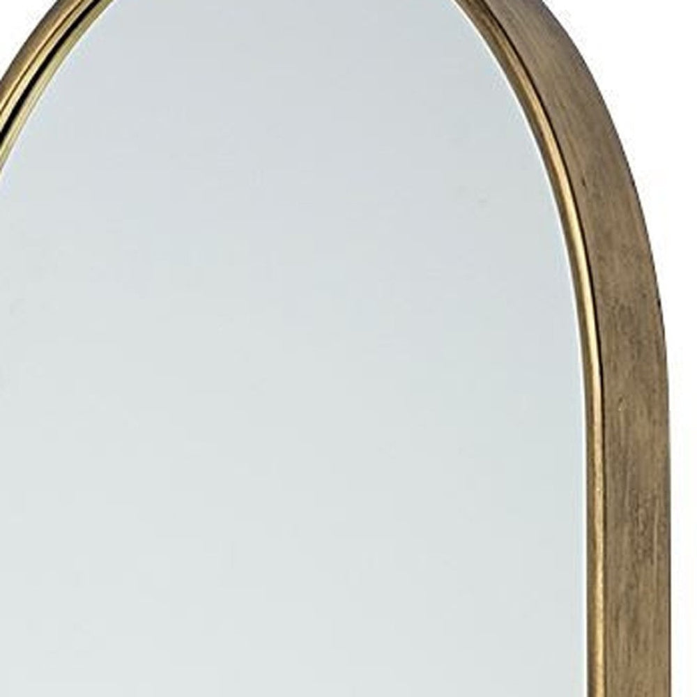 HomeRoots 70" Gold Arch Metal Framed Accent Mirror - Elegant Full-Length Design for Modern Spaces & Luxe Touch 376436