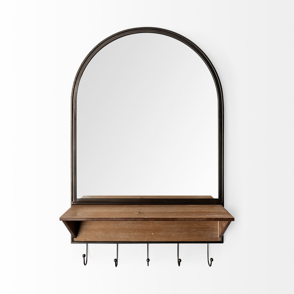 Homeroots 30" Brown Wood Mirror  Wood 376437