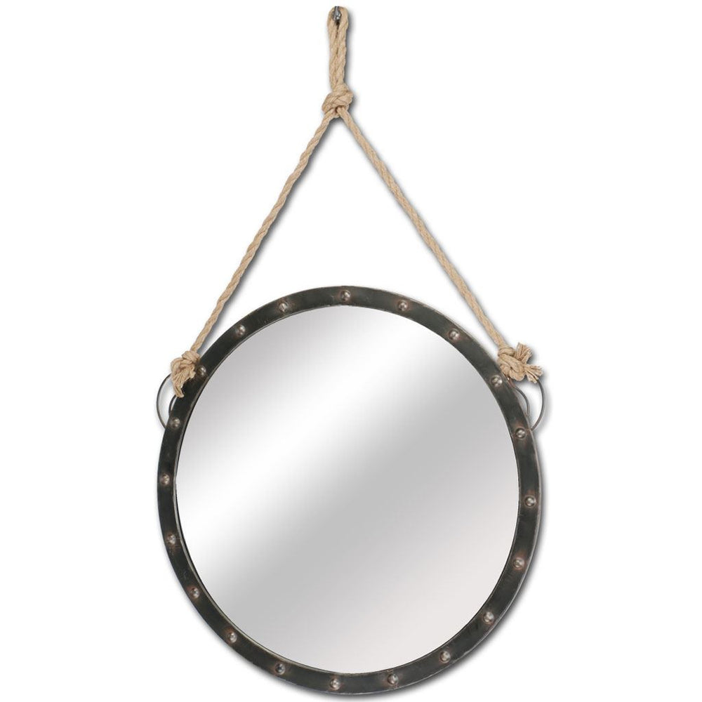 Homeroots 27" Round Metal Frame Wall Mirror  Metal 376444