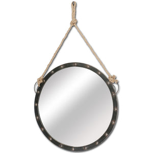 Homeroots 27" Round Metal Frame Wall Mirror  Metal 376444
