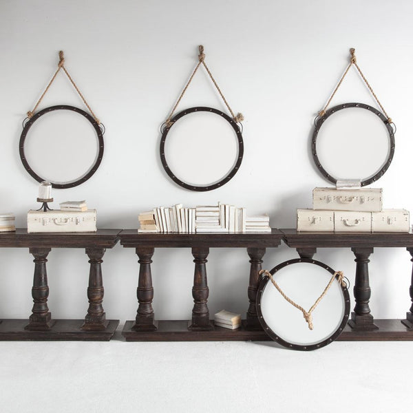 Homeroots 27" Round Metal Frame Wall Mirror  Metal 376444