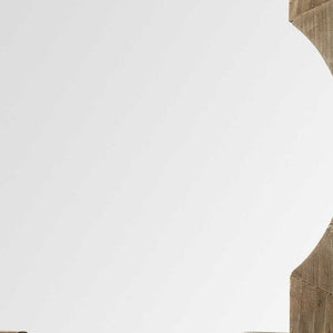 Homeroots 23" Round-square Brown Wood Frame Wall Mirror  Wood 376445