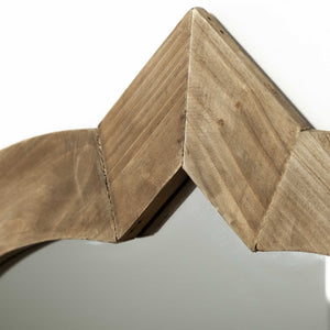 Homeroots 23" Round-square Brown Wood Frame Wall Mirror  Wood 376445