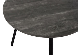 HomeRoots 47" Contemporary Gray and Black Round Dining Table with Stable Three-Leg Base for Modern Homes 376477