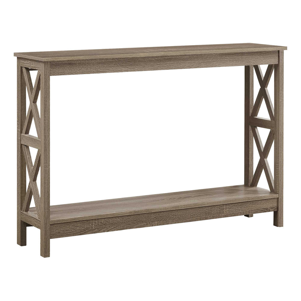 Homeroots 47" Taupe Console Table With Storage   376495