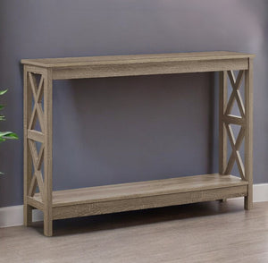 Homeroots 47" Taupe Console Table With Storage   376495