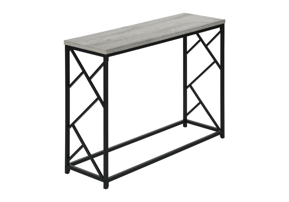 HomeRoots 44" Gray and Black Frame Console Table - Sleek, Durable Design for Modern Entryways and Living Spaces 376505