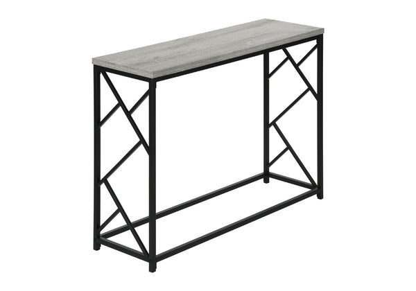 HomeRoots 44" Gray and Black Frame Console Table - Sleek, Durable Design for Modern Entryways and Living Spaces 376505