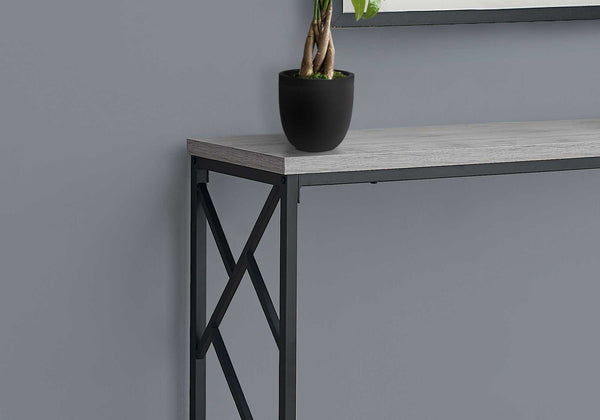 Homeroots 44" Gray And Black Frame Console Table   376505
