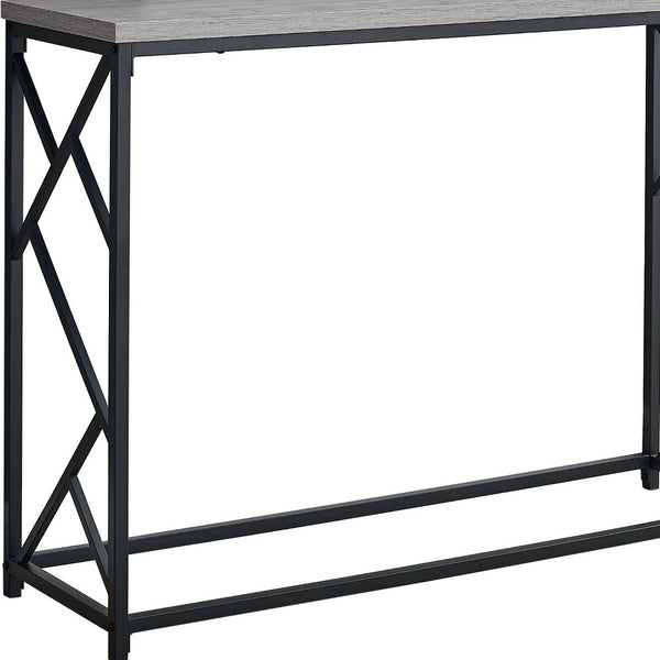 Homeroots 44" Gray And Black Frame Console Table   376505