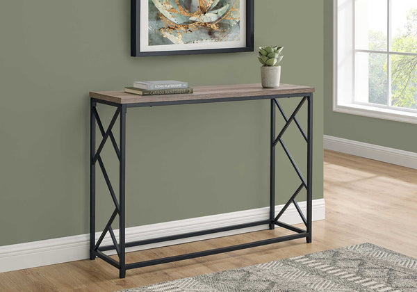 Homeroots 44" Taupe And Black Frame Console Table   376506