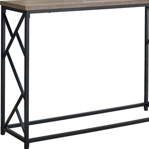 Homeroots 44" Taupe And Black Frame Console Table   376506