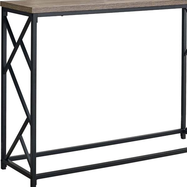 Homeroots 44" Taupe And Black Frame Console Table   376506