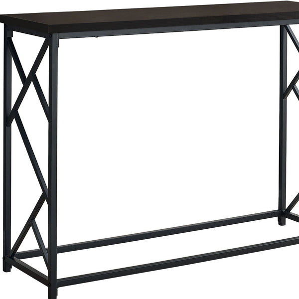 Homeroots 44" Brown And Black Frame Console Table   376507