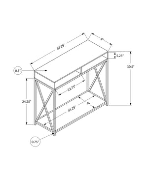 Homeroots 47" Brown And Black Frame Console Table With Shelves   376510