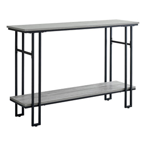 Homeroots 47" Gray And Black Frame Console Table With Shelves   376511