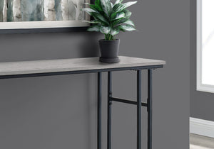 Homeroots 47" Gray And Black Frame Console Table With Shelves   376511