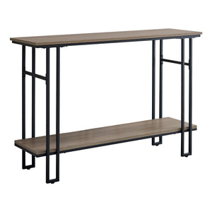 Homeroots 47" Gray And Black Frame Console Table With Shelves   376512