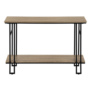 HomeRoots 47" Stylish Gray and Black Console Table with Shelves - Perfect for Entryways, Living Rooms, and More! 376512