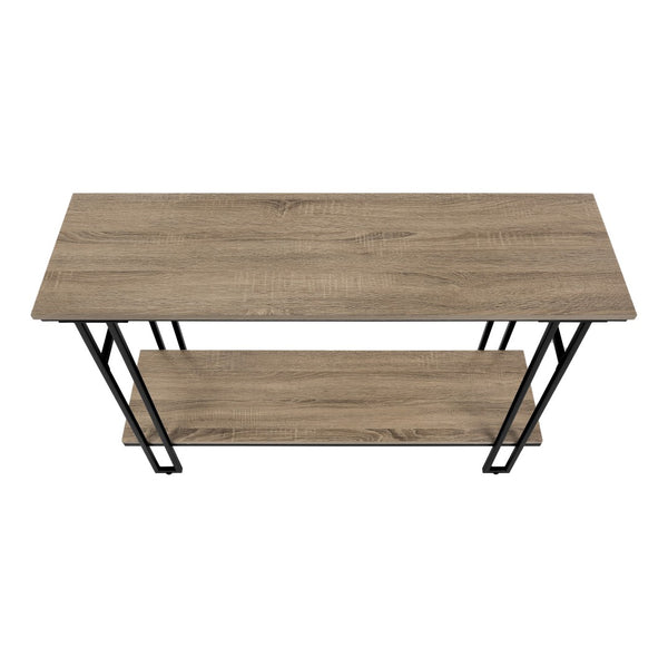 HomeRoots 47" Stylish Gray and Black Console Table with Shelves - Perfect for Entryways, Living Rooms, and More! 376512